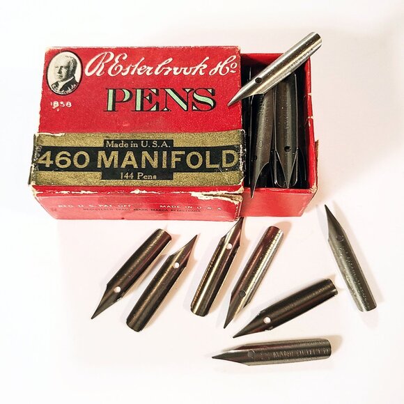 Other - Vintage Esterbrook Pen Nibs, Manifold No. 460 Pens, In Original Box, w/ 105 Nibs